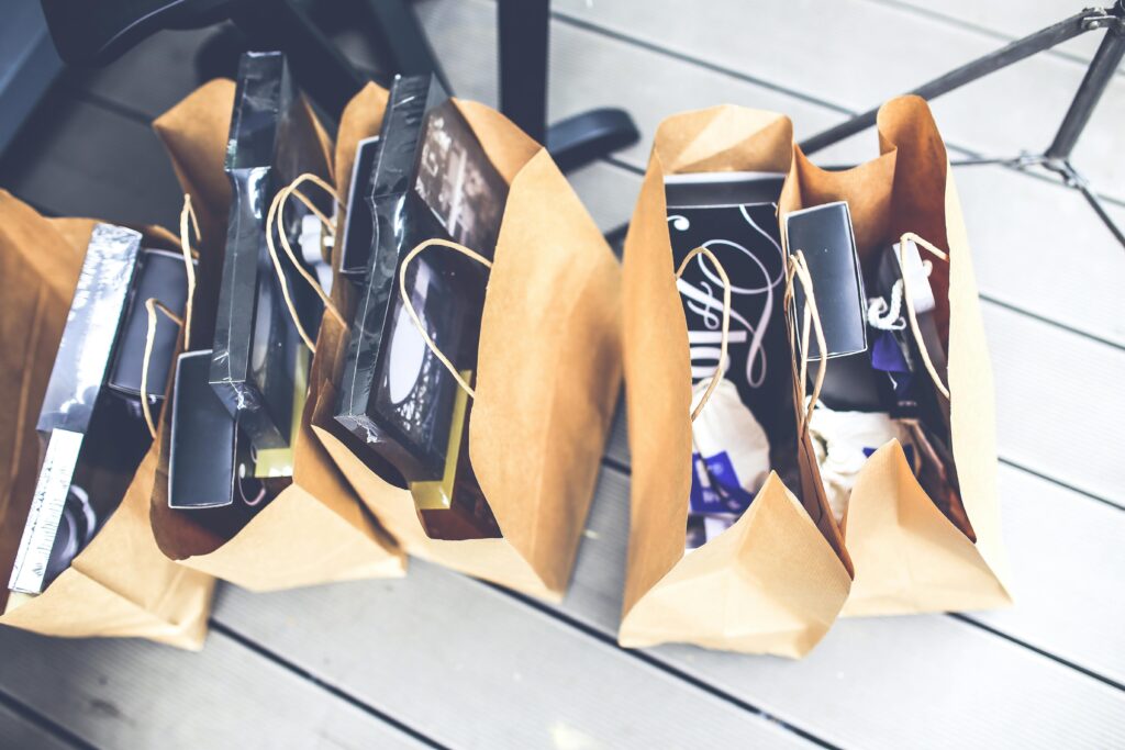 Young person shopping with student discount at a retail store