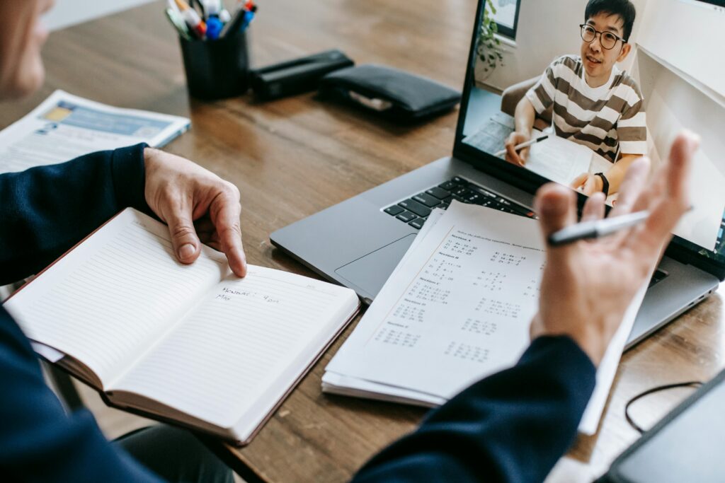 Student running online tutoring as a side hustle