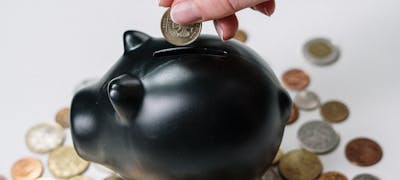 Coins and banknotes on a table