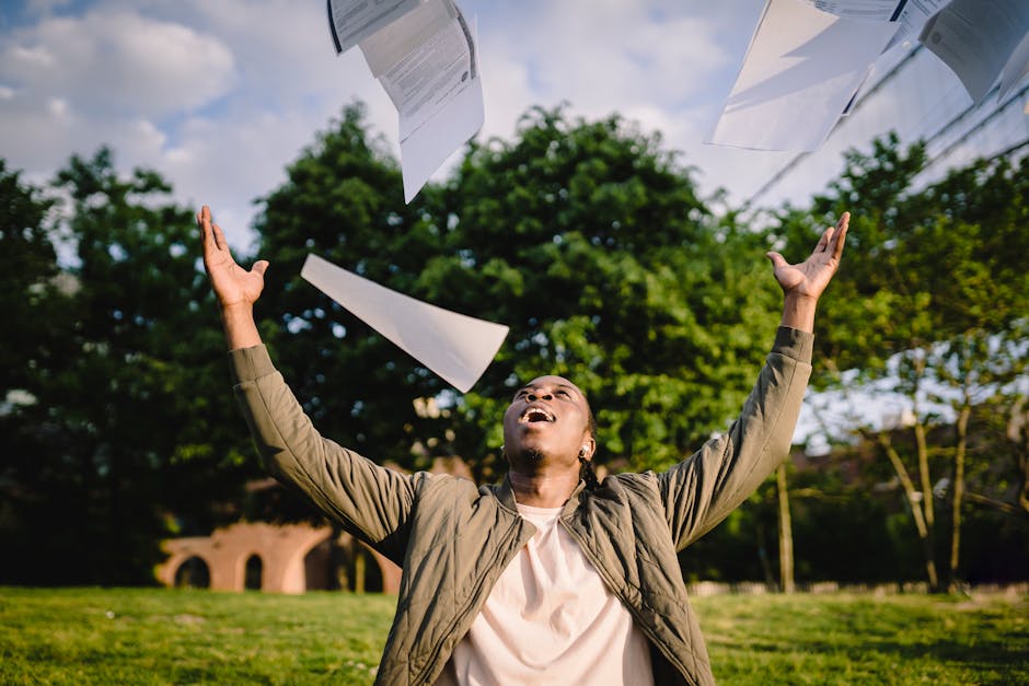 Student celebrating after getting exam results