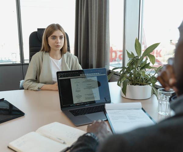Professional job interview in a modern office