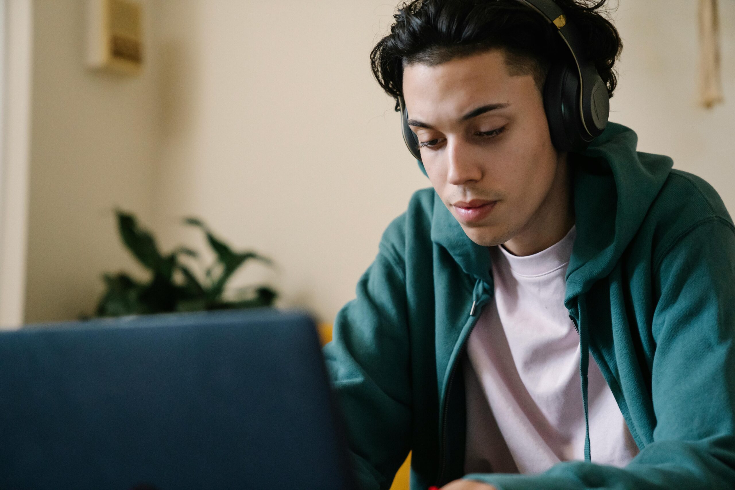 Student browsing accommodation listings on a laptop