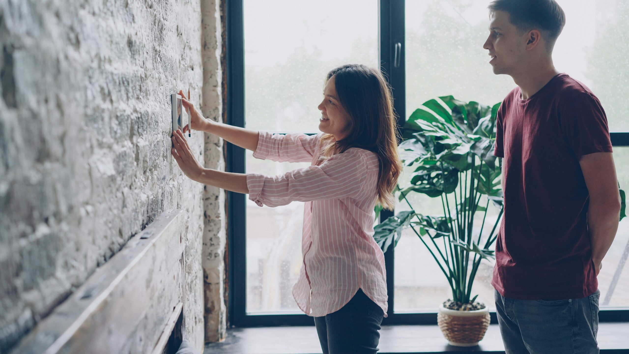 Young person inspecting a student flat during a viewing