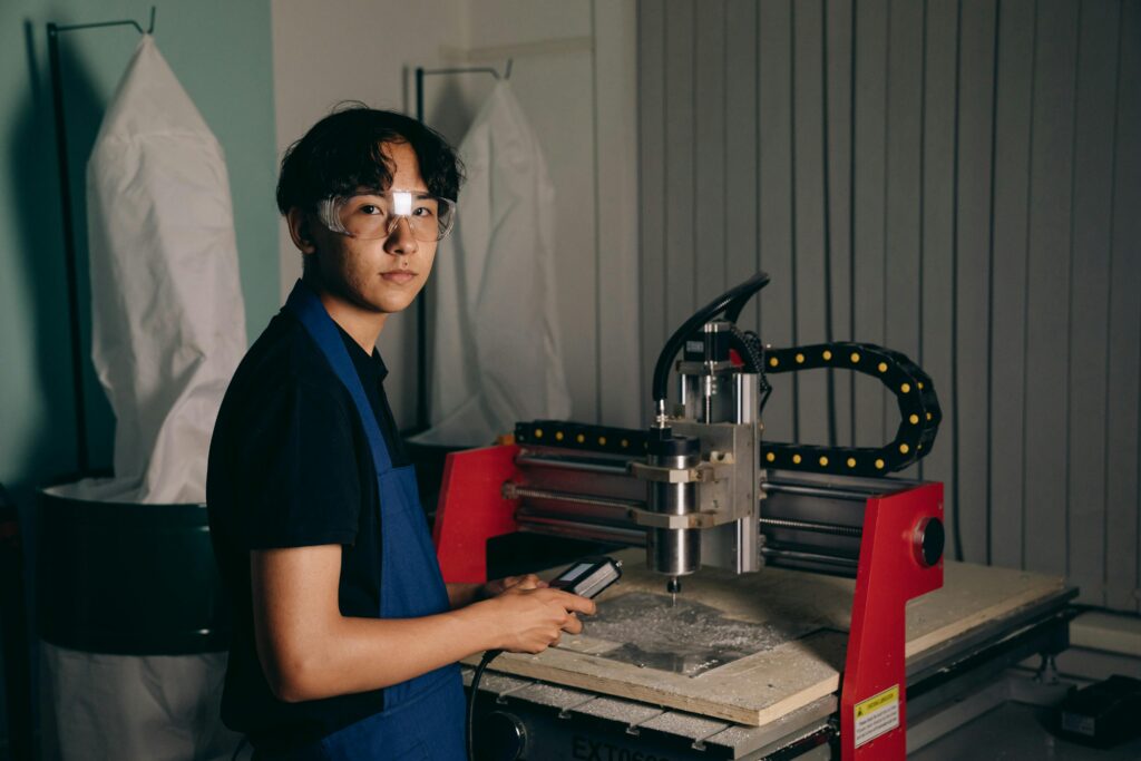 Young apprentice at work