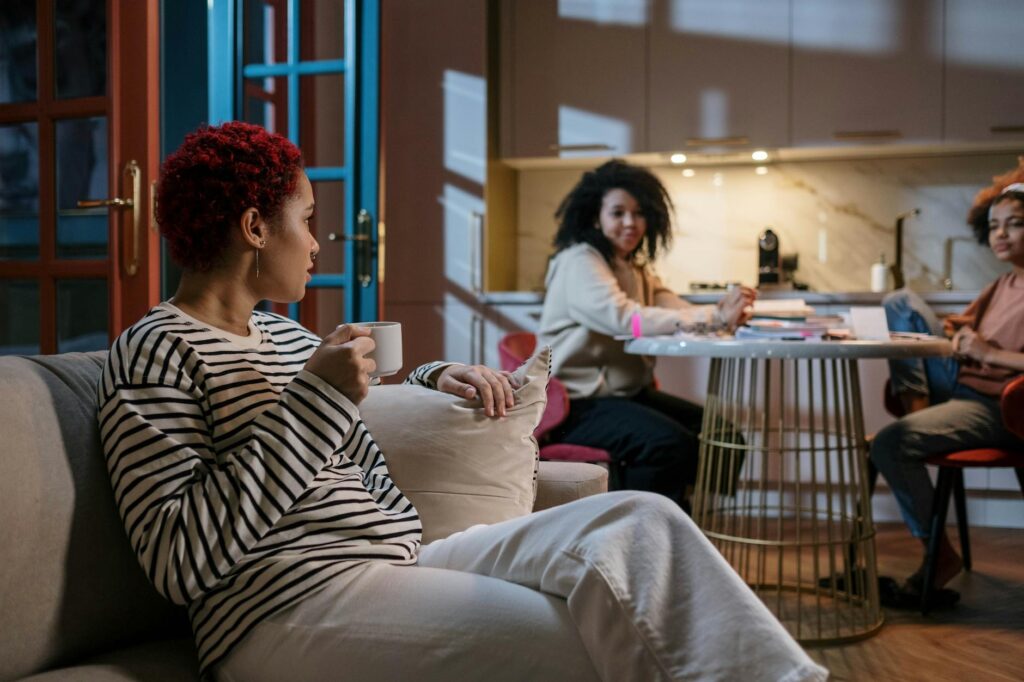 Students viewing a flat together during house hunting