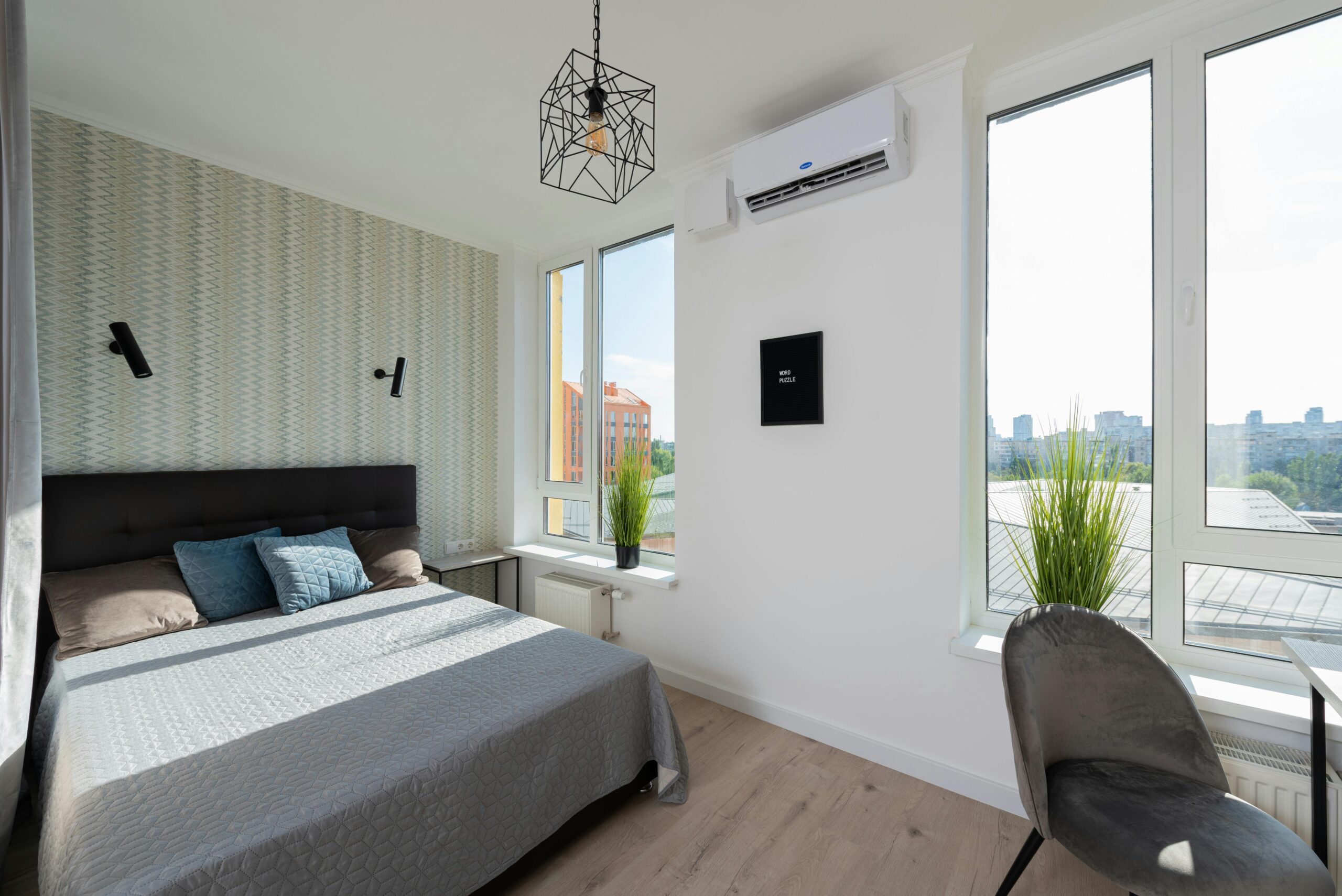 Bedroom inside modern purpose built student accommodation